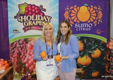 Alexandra Cody and Claire Pollard with AC Foods (Suntreat) show Sumo Citrus. The distinct citrus variety is in season for the next few months.
